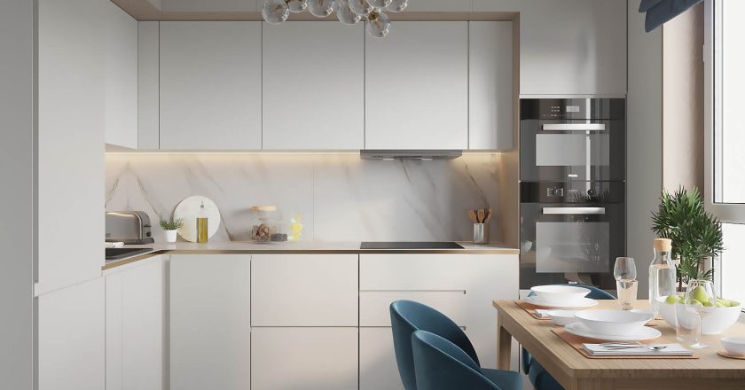 Кухня с белой мебелью дизайн