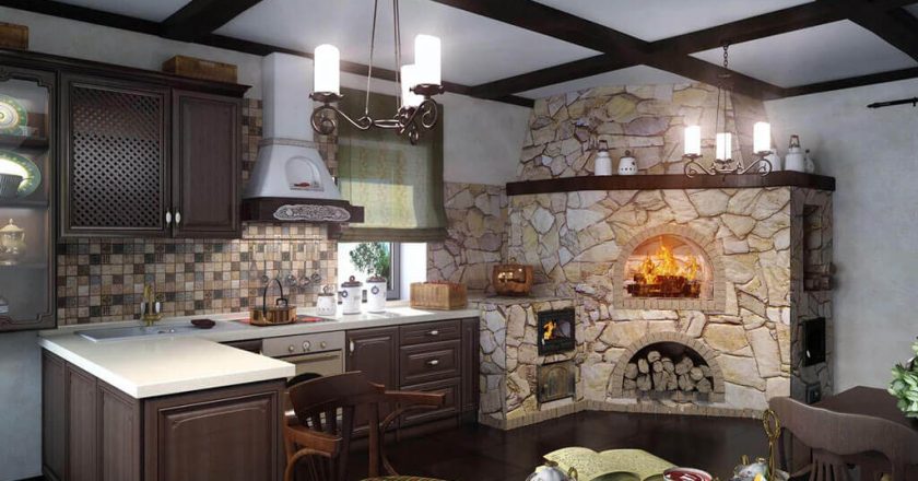 Кухня с печью: дизайн и функциональность
