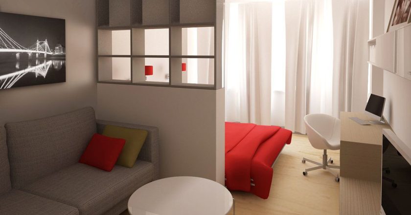 Спальня дизайн с разделением